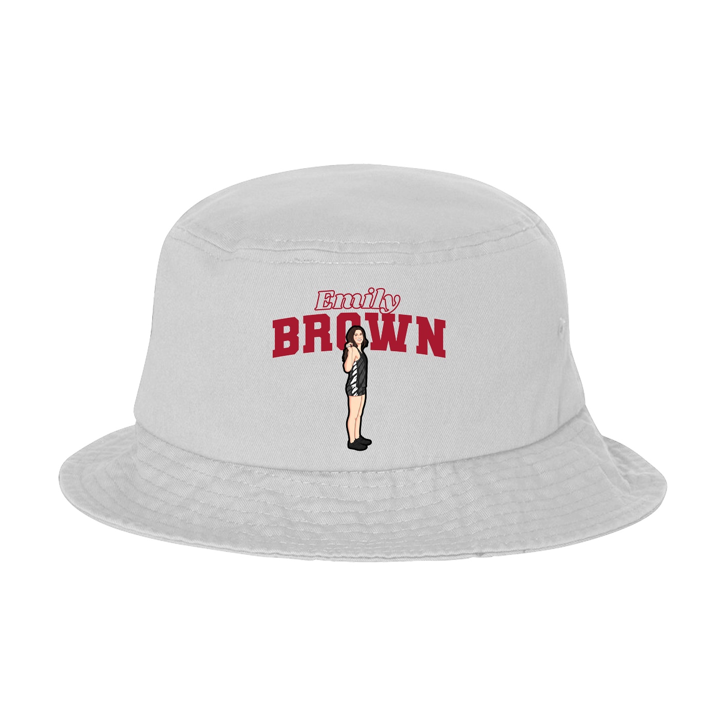 Bucket Cap — Name Arch in White