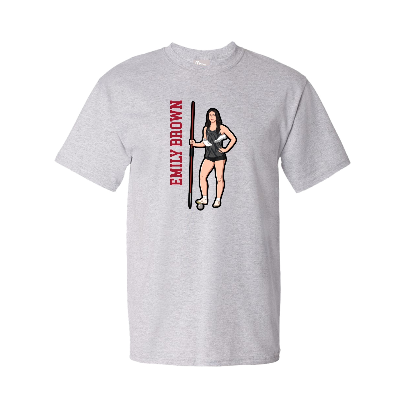 Youth Tee — Name Vertical in Grey