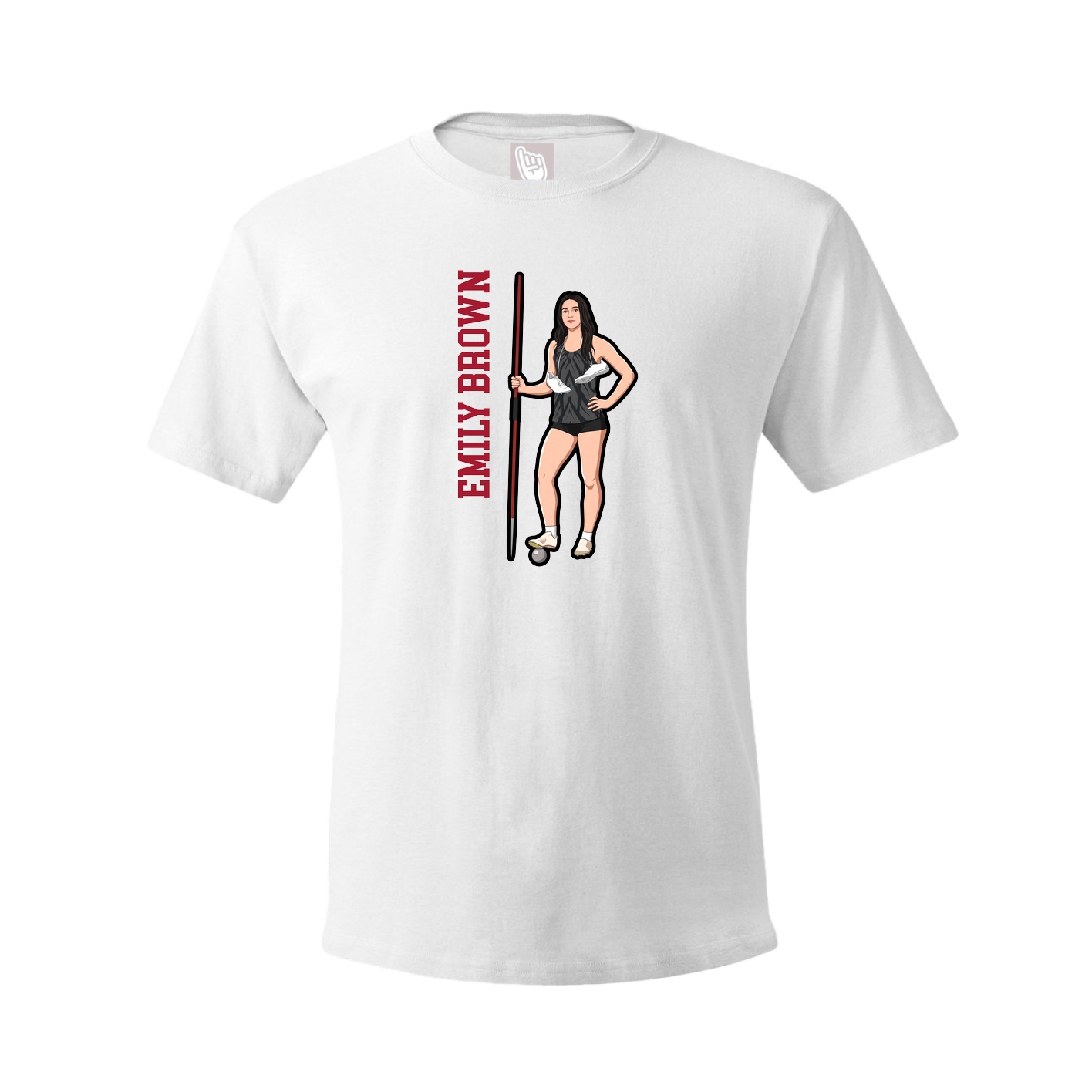 Youth Tee — Name Vertical in White