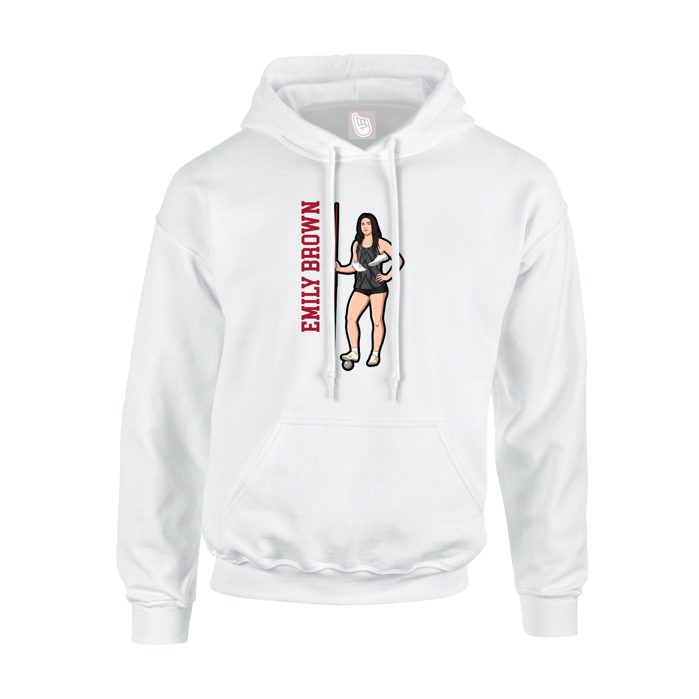 Hoodie — Name Vertical in White