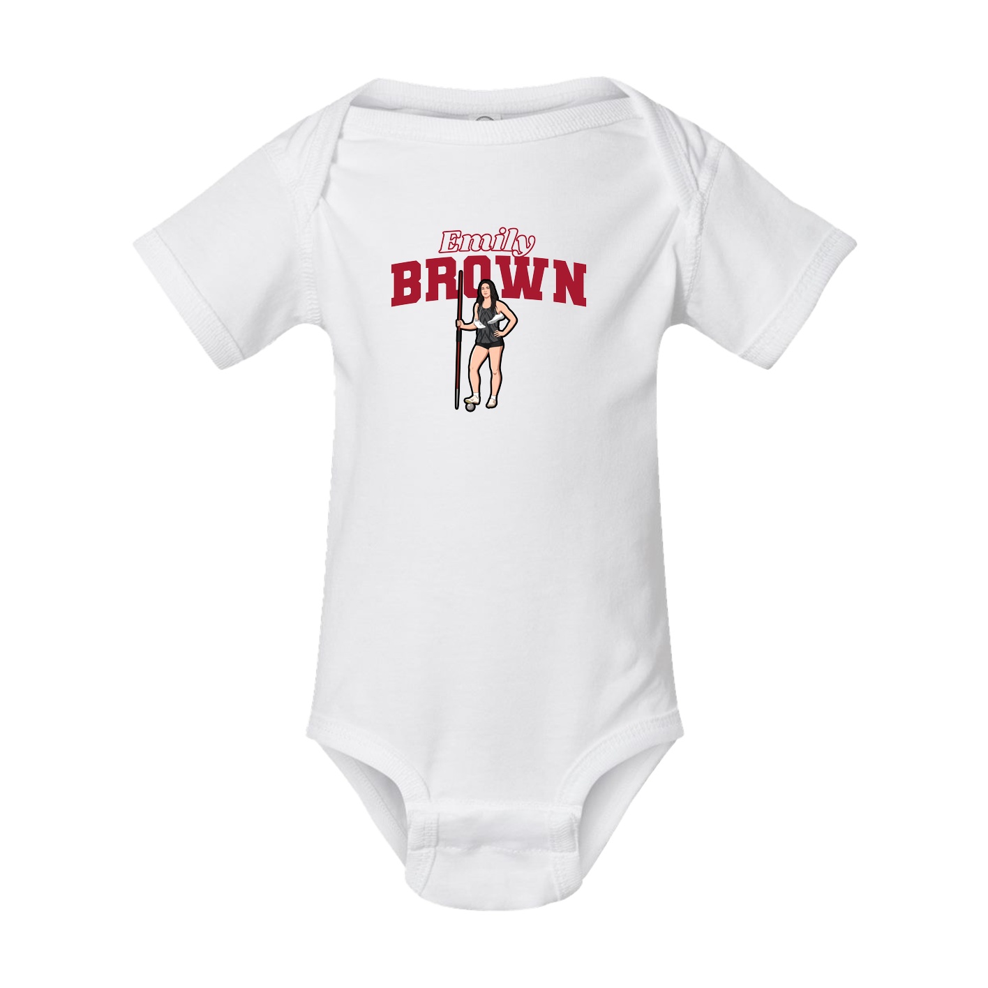 Baby Onesie — Name Arch in White