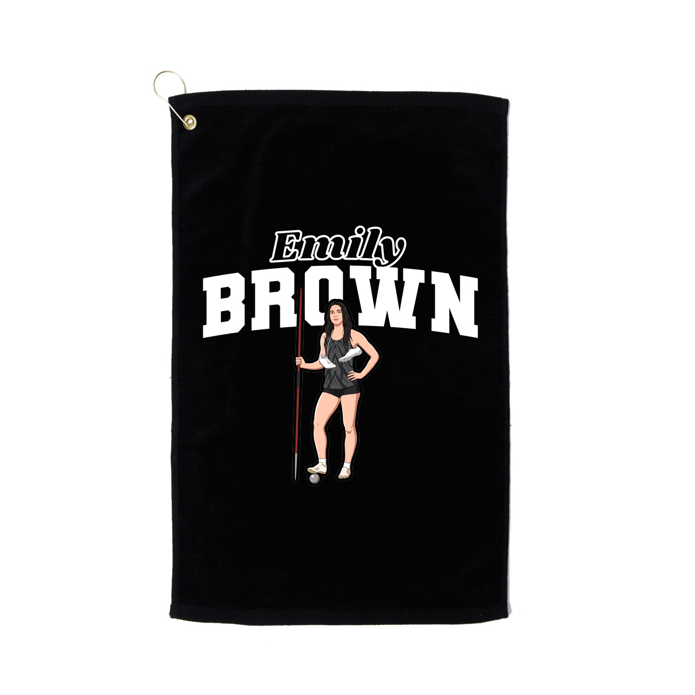 Golf Towel — Name Arch in Black
