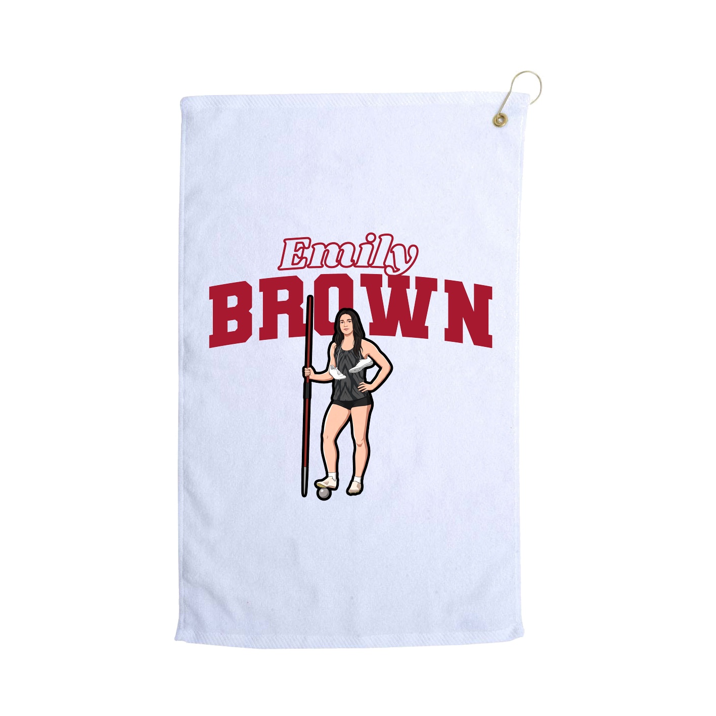 Golf Towel — Name Arch in White