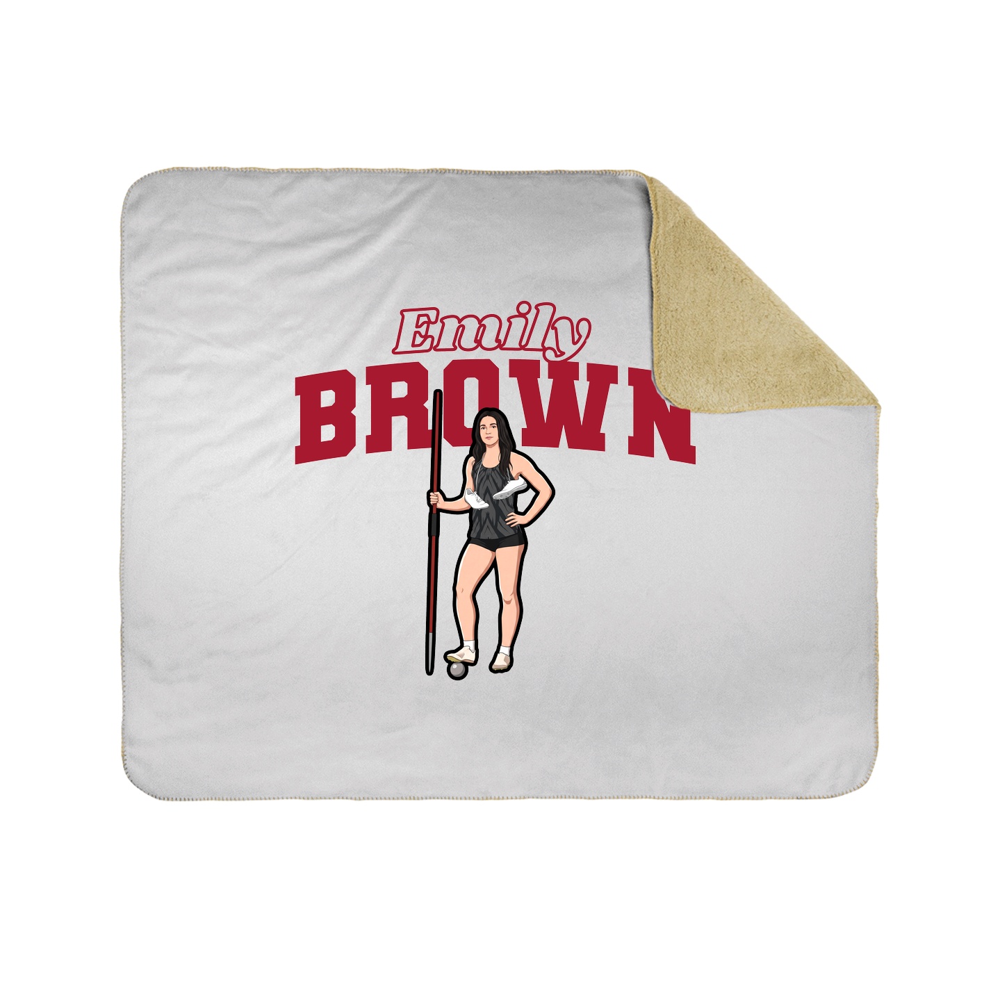 Throw Blanket — Name Arch in White