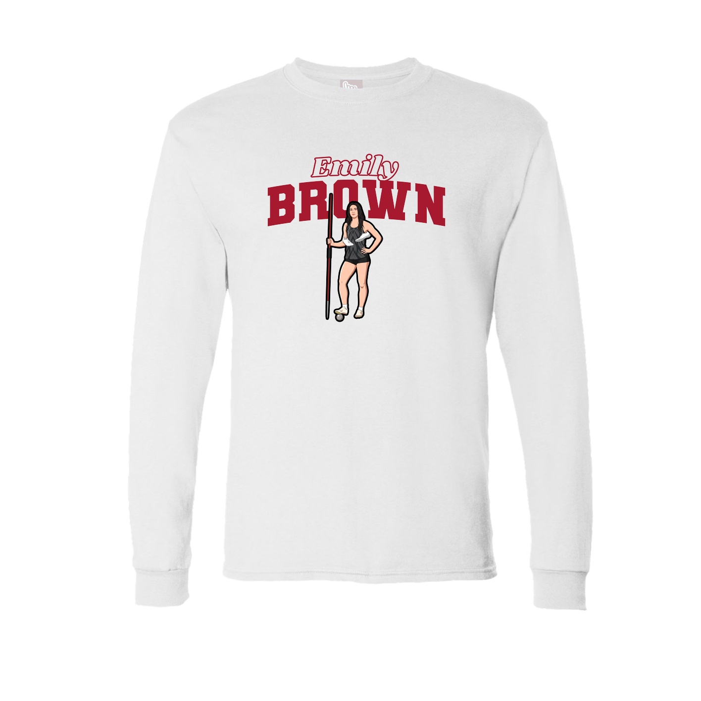 Long Sleeve Tee — Name Arch in White