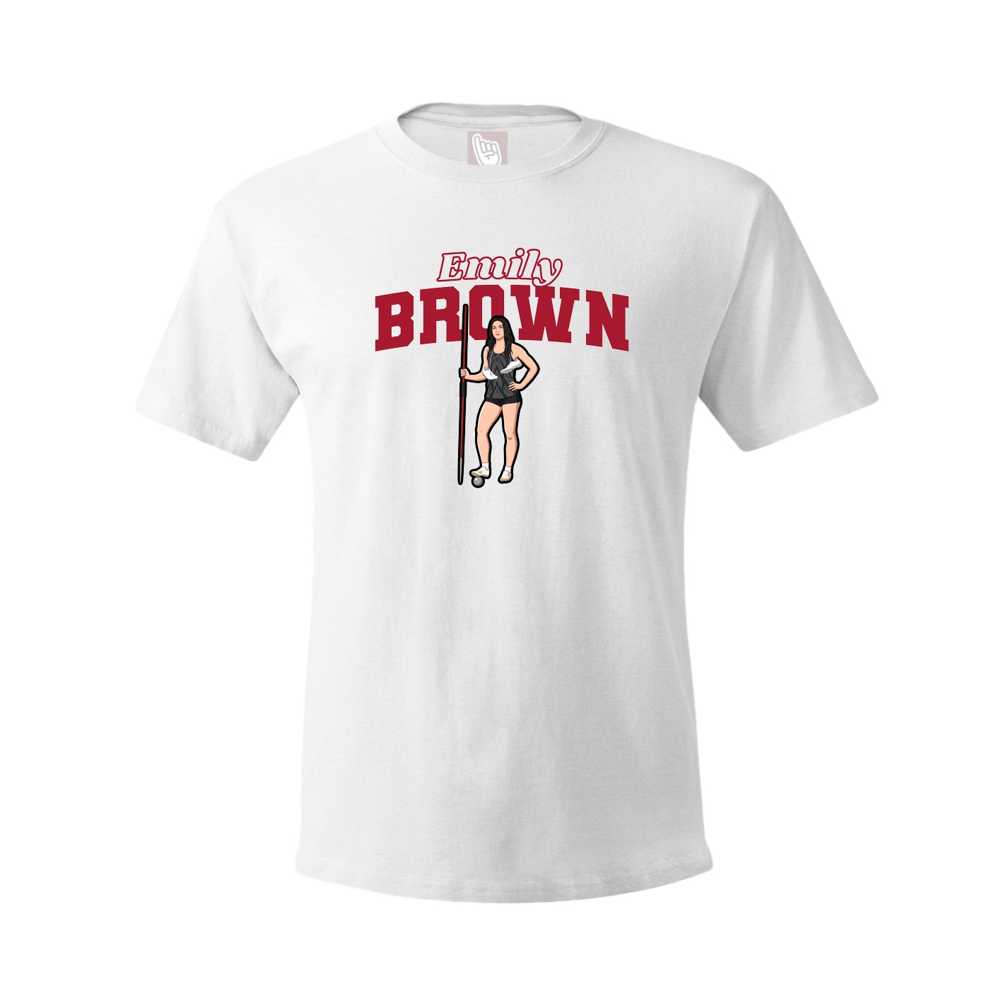 Youth Tee — Name Arch in White