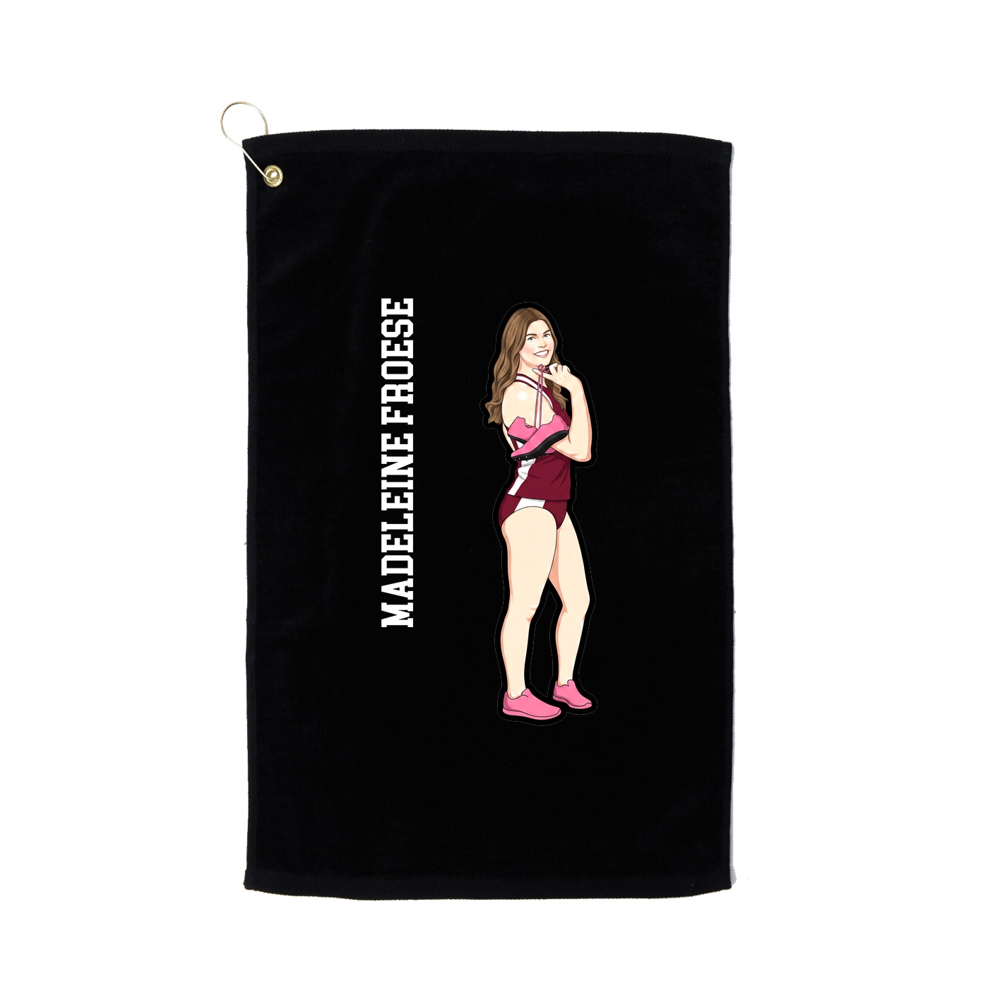 Golf Towel — Name Vertical in Black