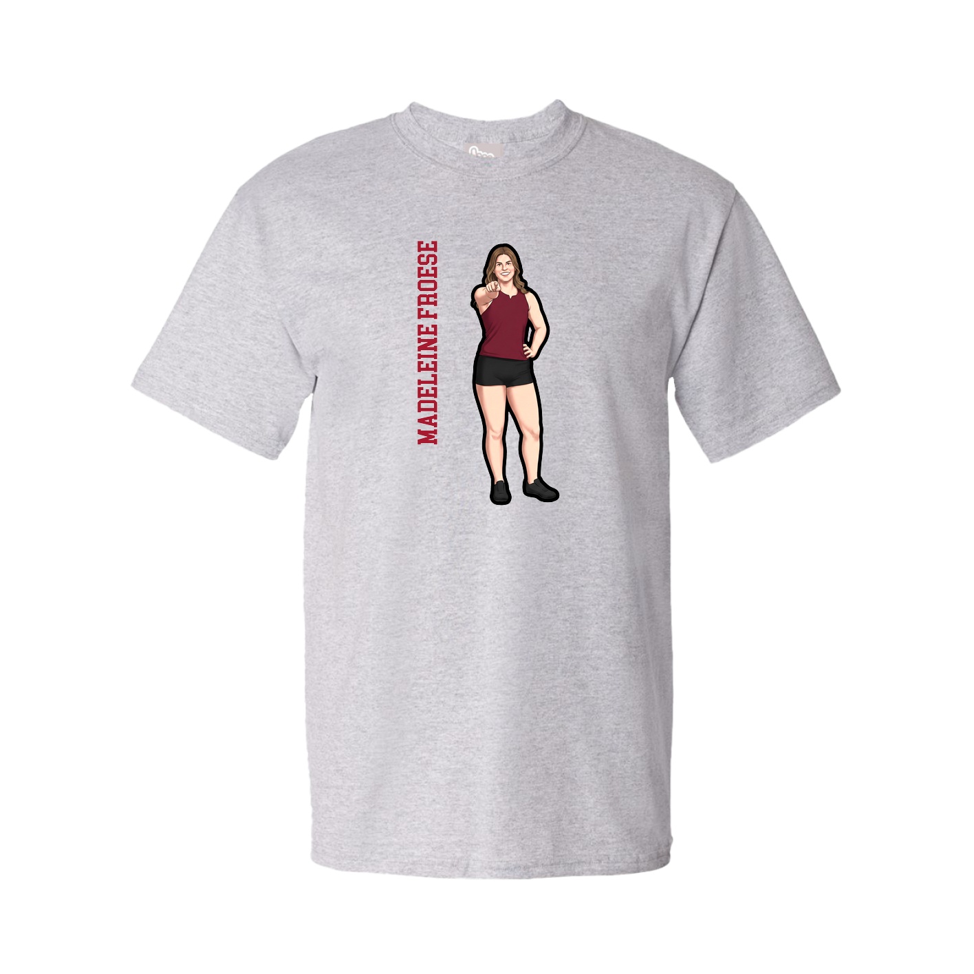 Youth Tee — Name Vertical in Grey