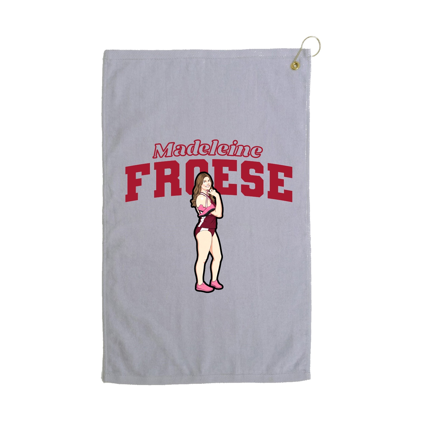 Golf Towel — Name Arch in Grey