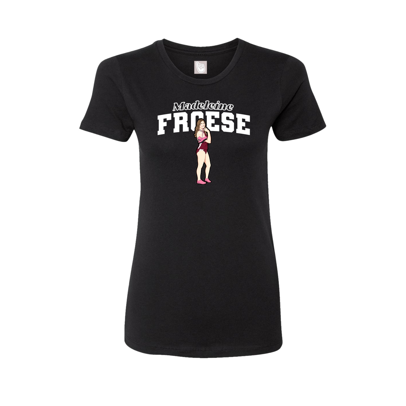 Fitted Women's Tee — Name Arch in Black