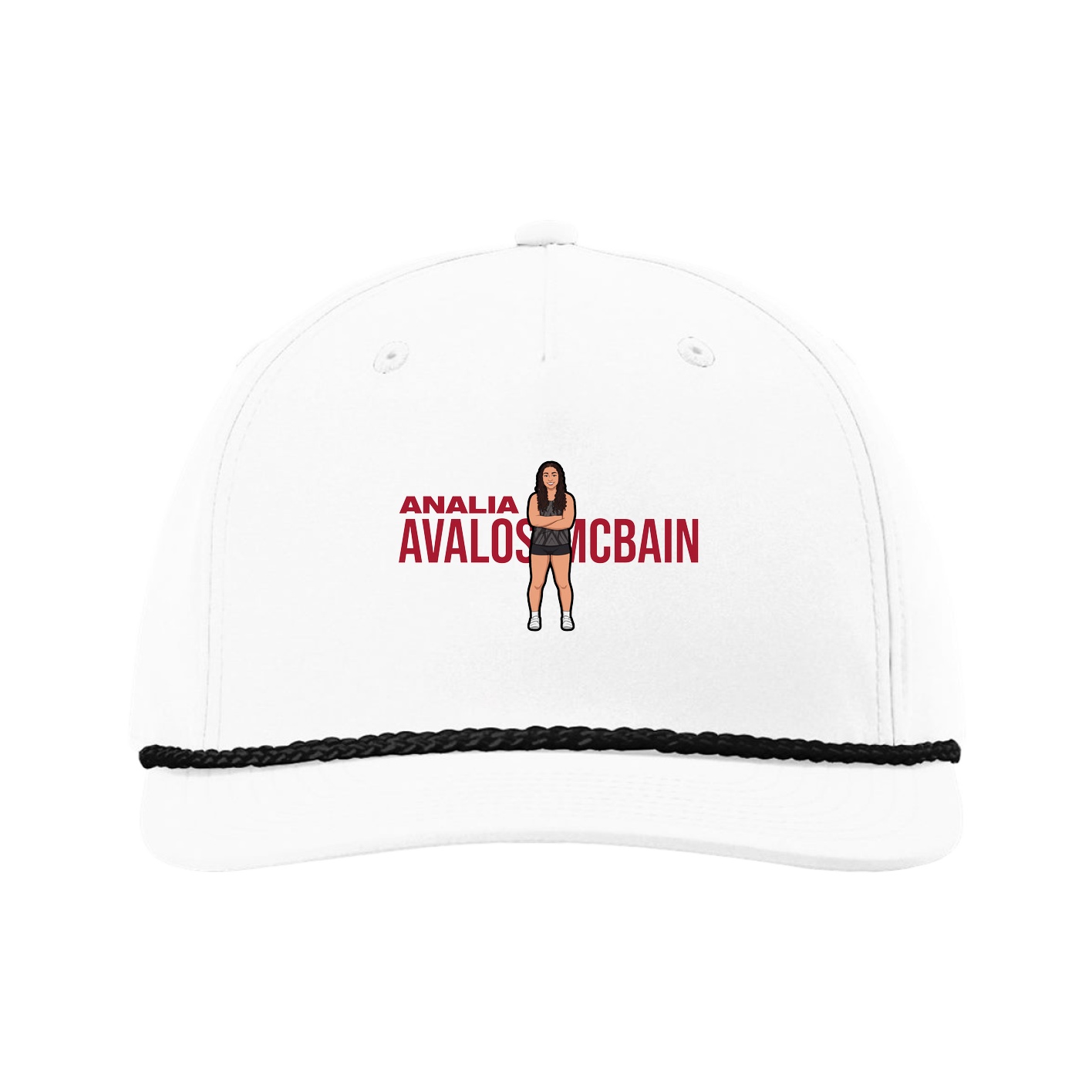 Five-Panel Classic Rope Cap — Player Name in White