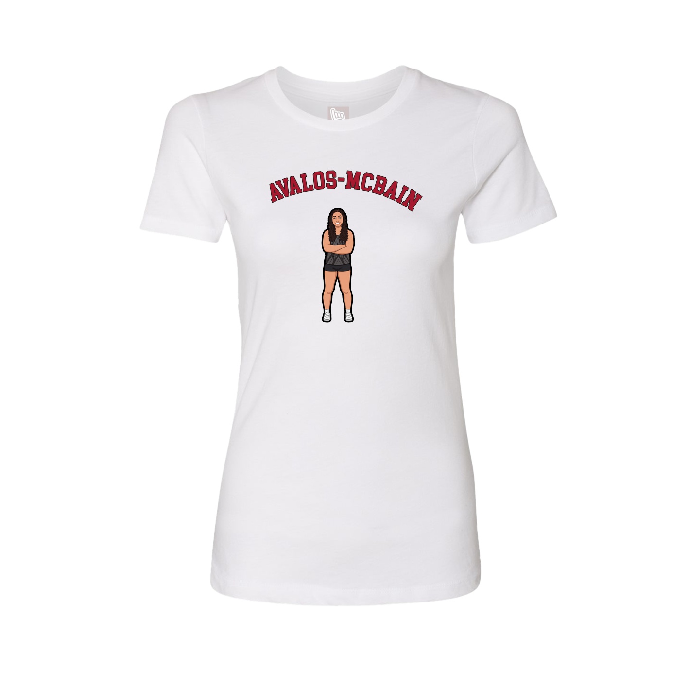 Fitted Women's Tee — Shirsey Arch in White