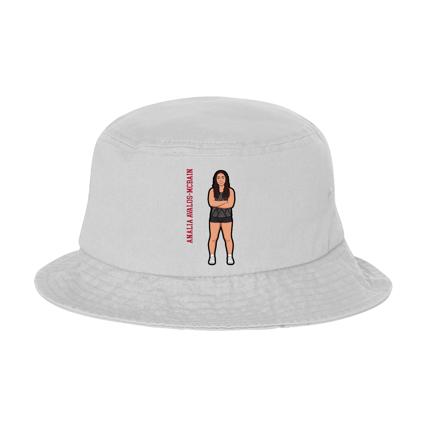 Bucket Cap — Name Vertical in White