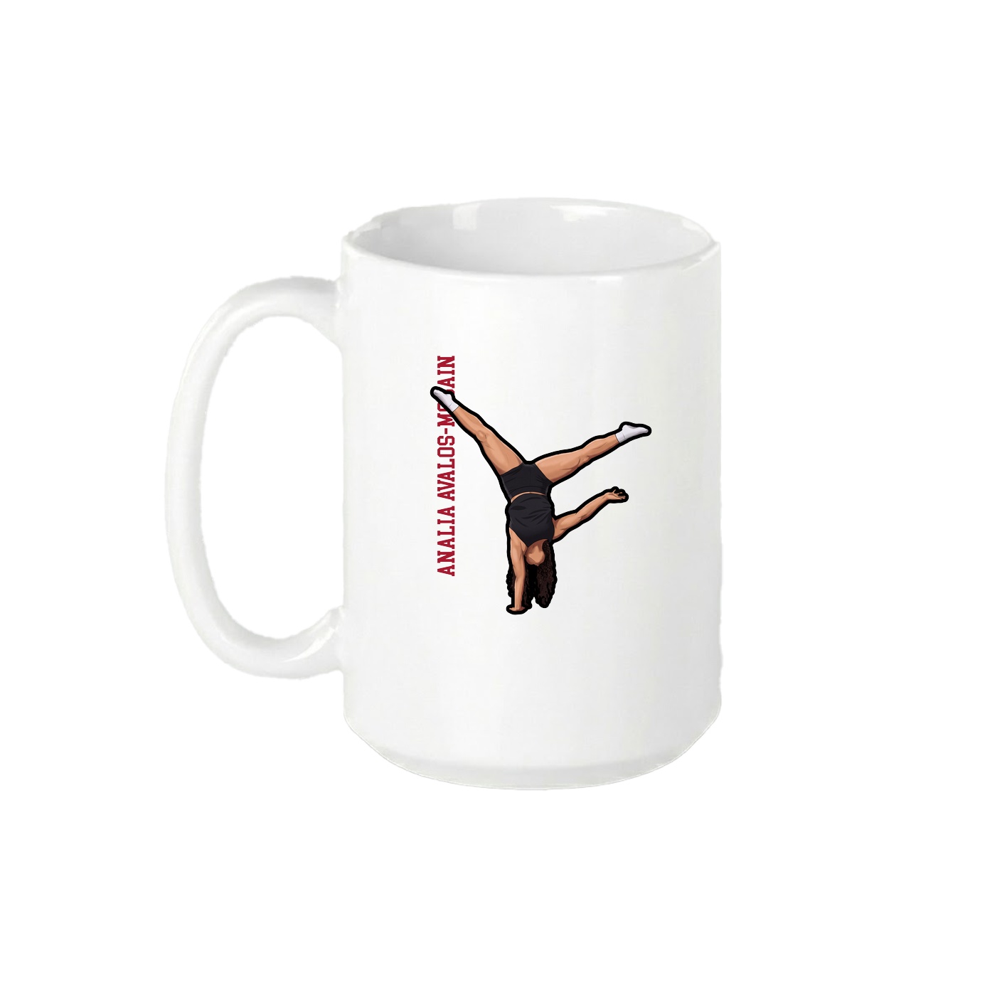 15oz Coffee Mug — Name Vertical in White