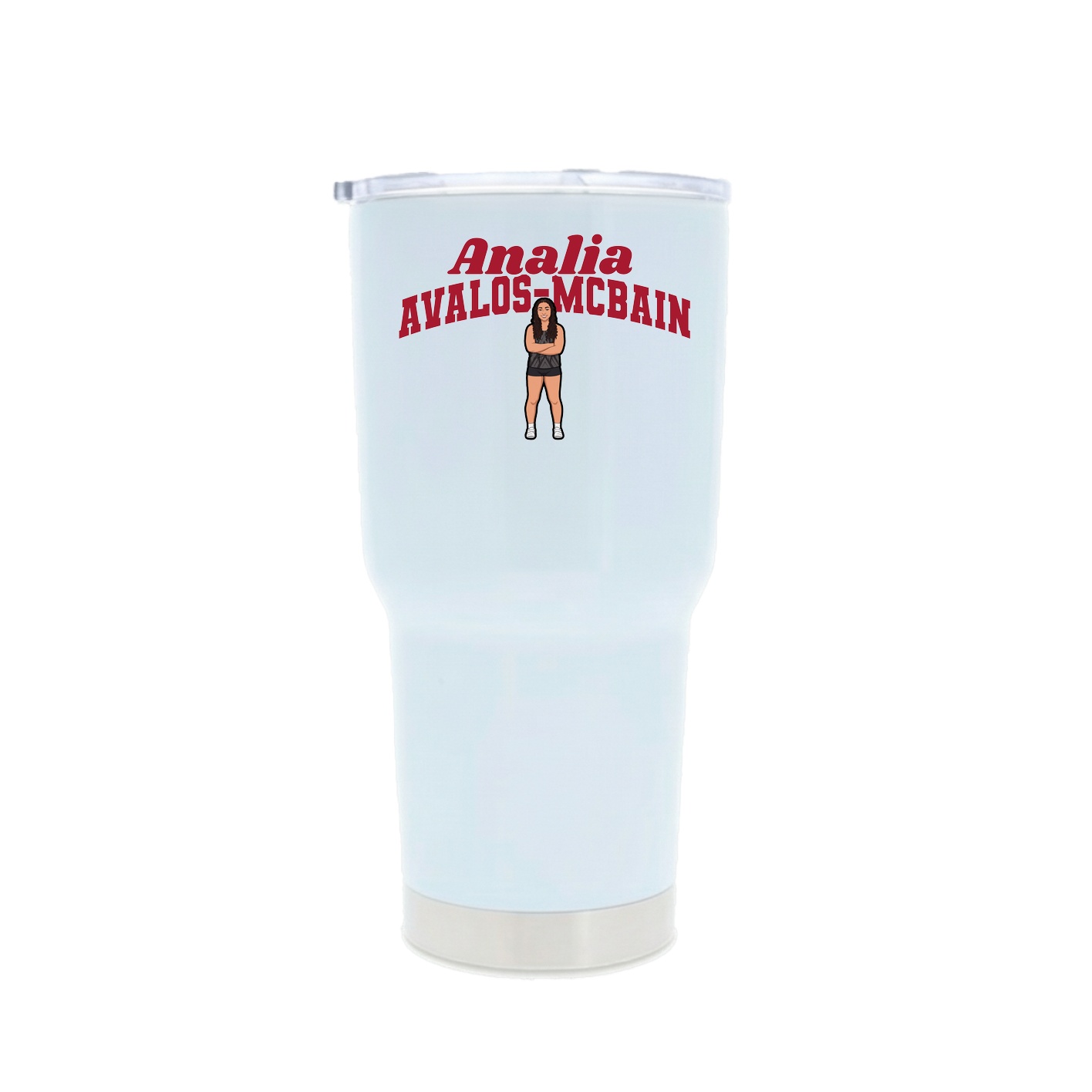 30oz Stainless Steel Tumbler — Signature Arch in White