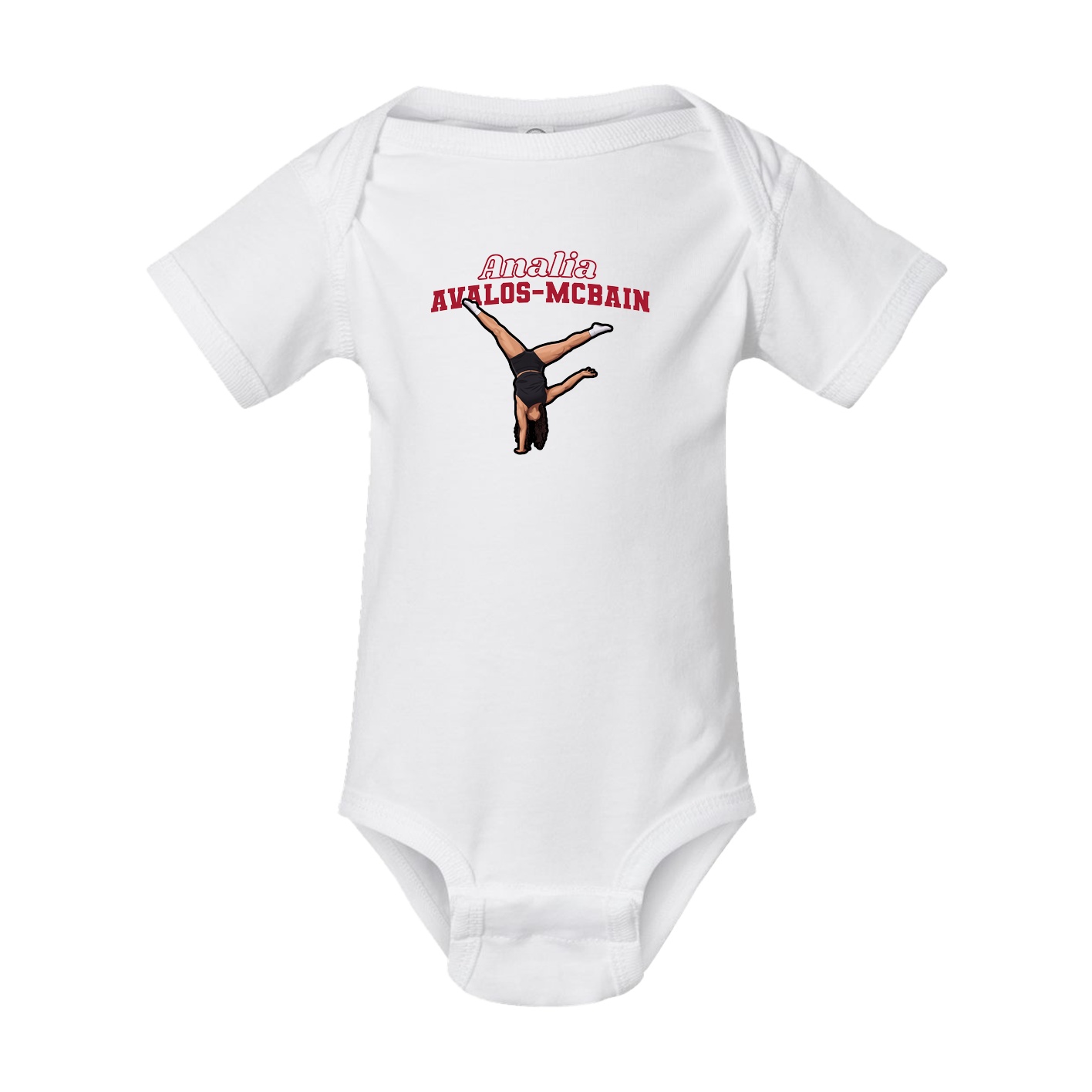 Baby Onesie — Name Arch in White
