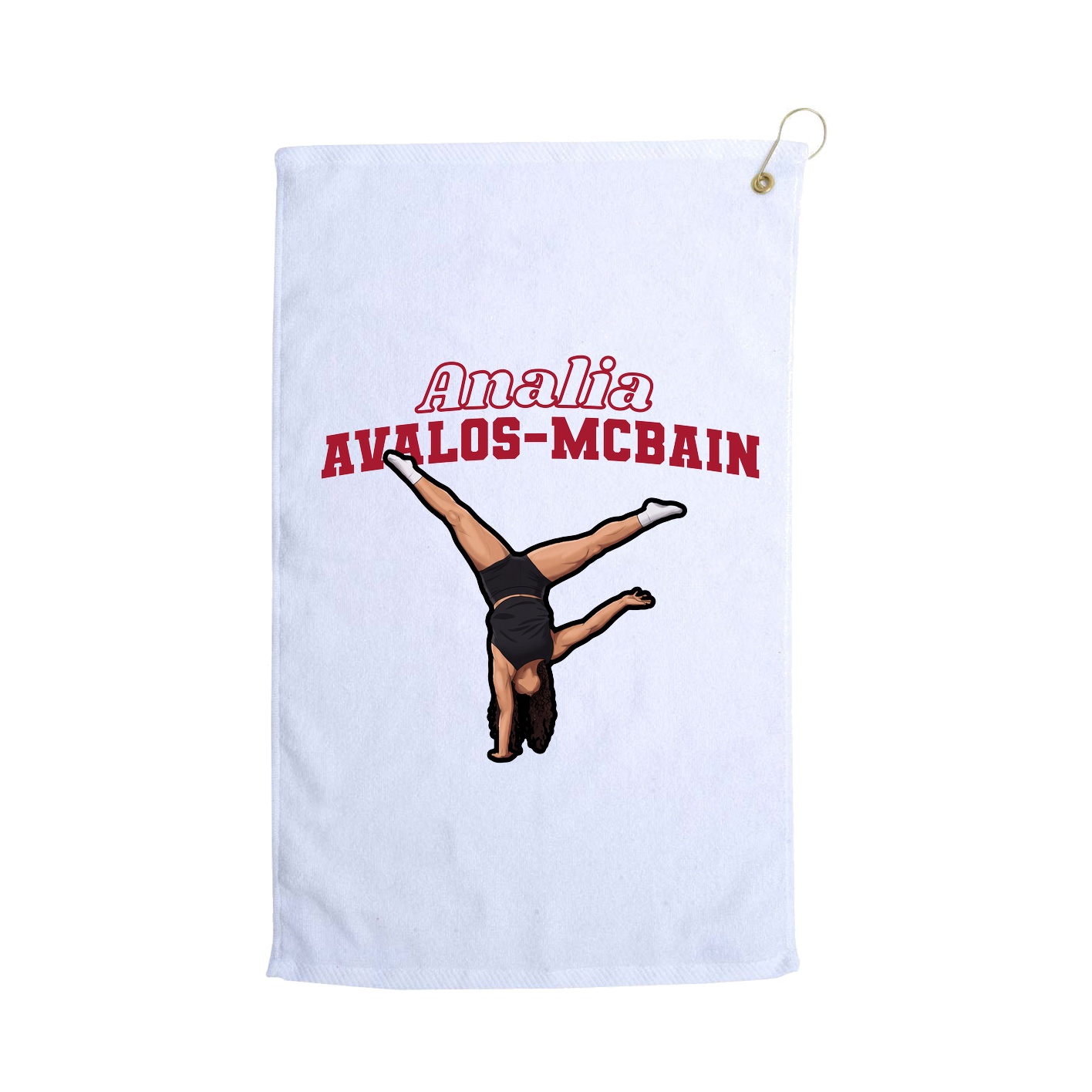 Golf Towel — Name Arch in White