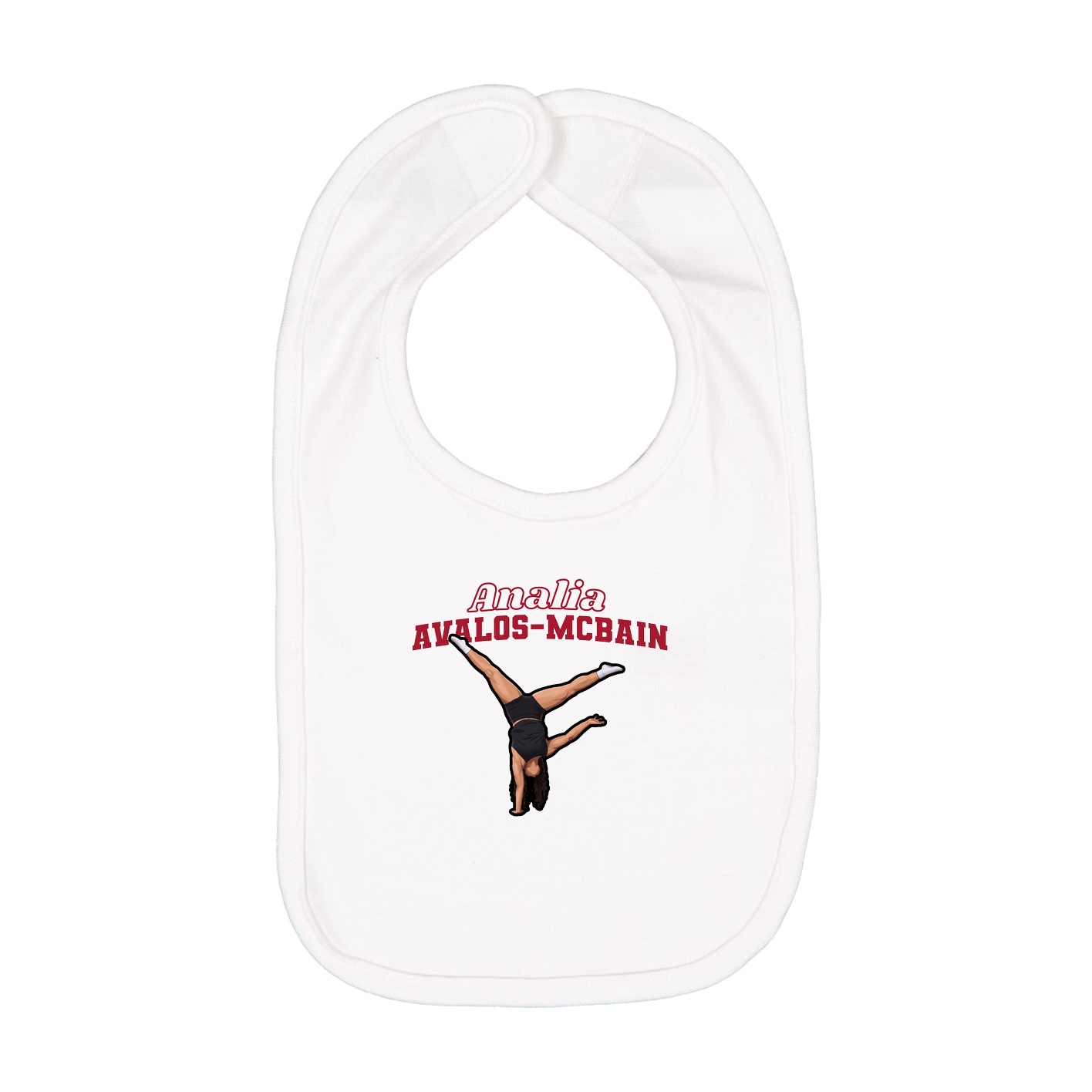 Infant Bib — Name Arch in White