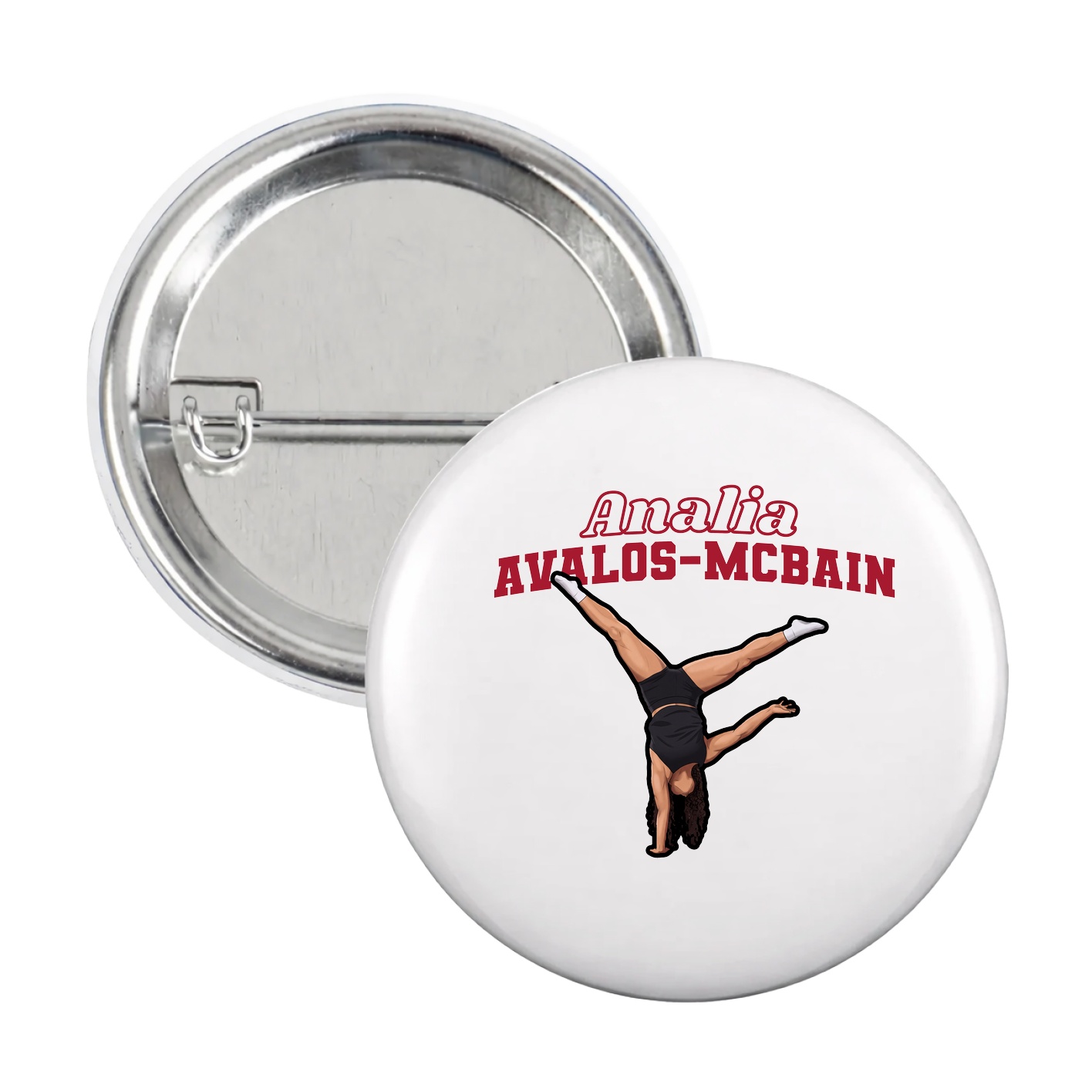 Game Day Button — Name Arch in White