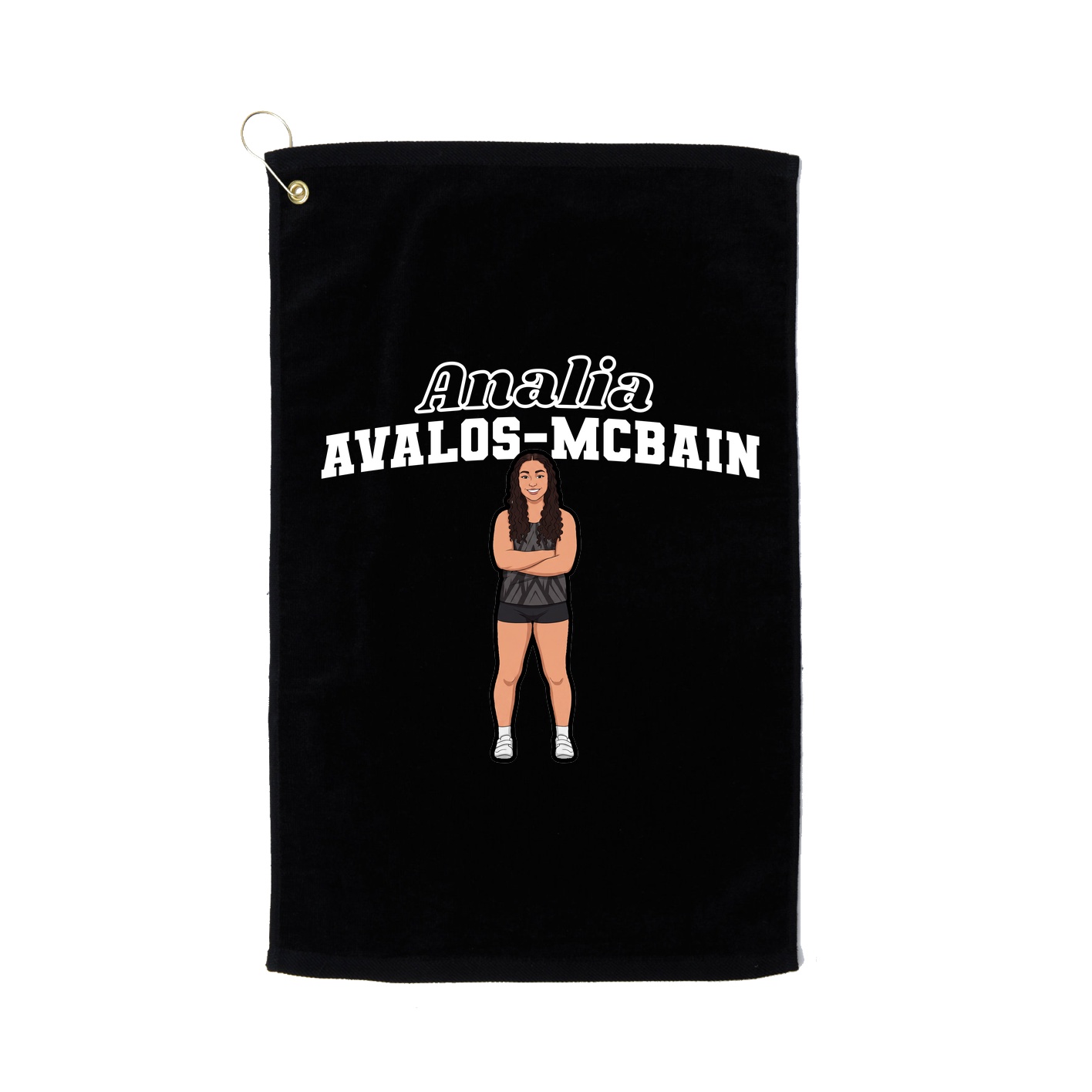 Golf Towel — Name Arch in Black