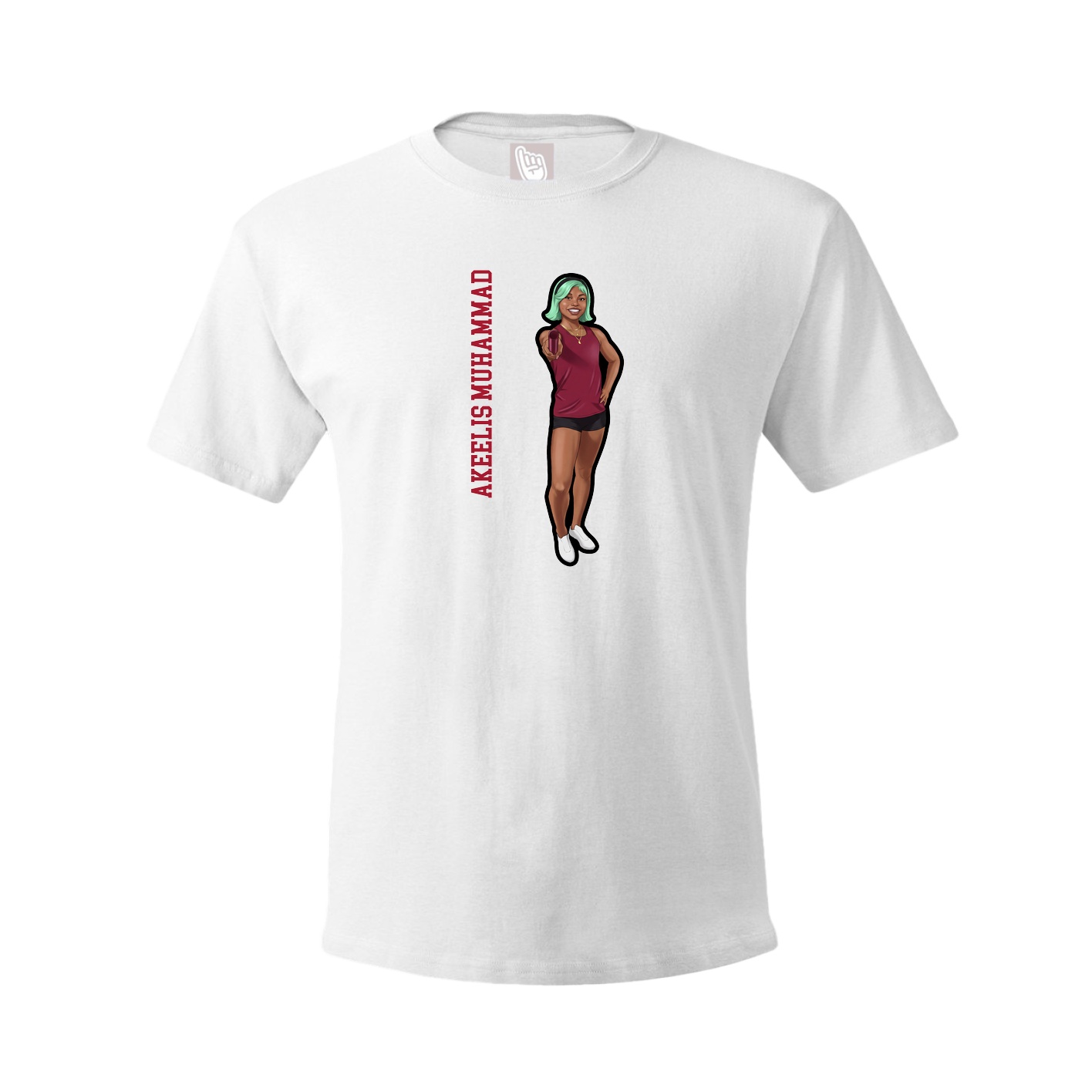 Tee — Name Vertical in White