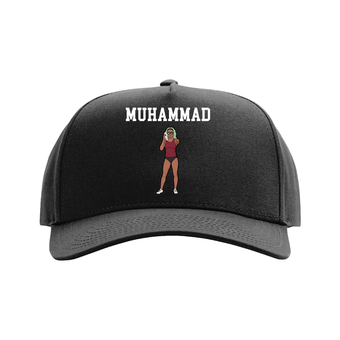 Full Fabric Five-Panel Champ Cap — Shirsey in Black