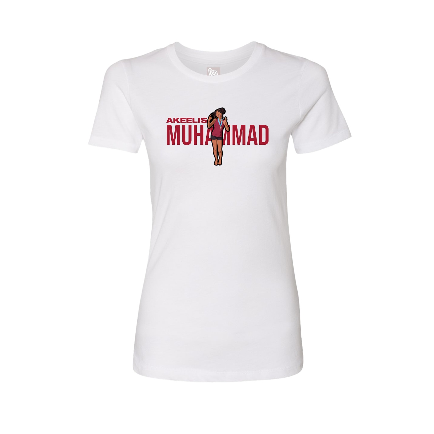 Fitted Women's Tee — Player Name in White