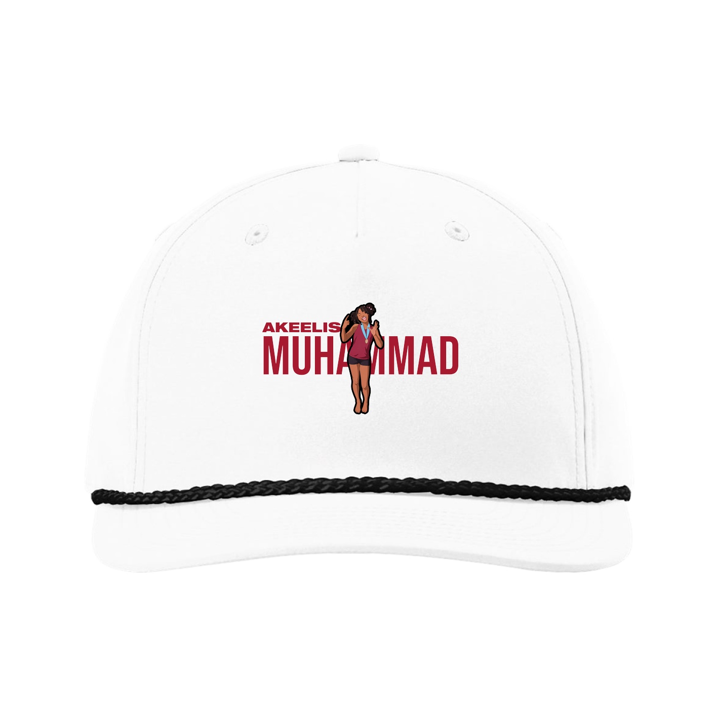 Five-Panel Classic Rope Cap — Player Name in White