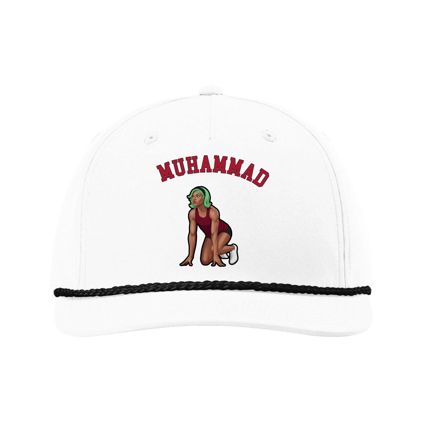 Five-Panel Classic Rope Cap — Shirsey Arch in White