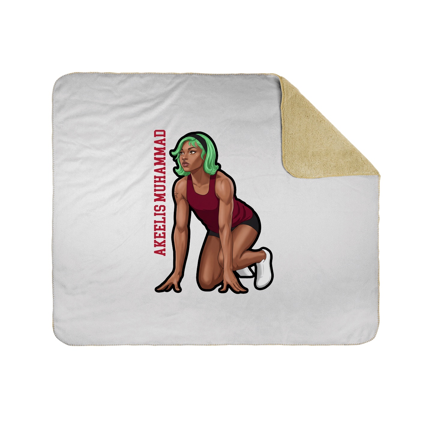 Throw Blanket — Name Vertical in White