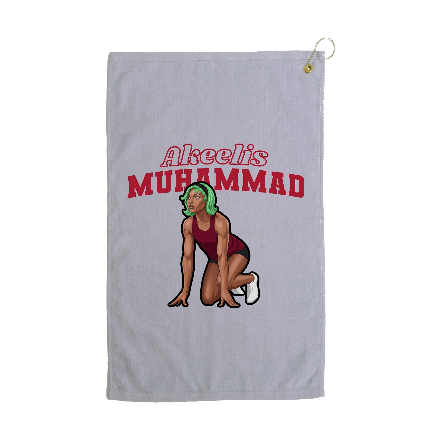 Golf Towel — Name Arch in Grey