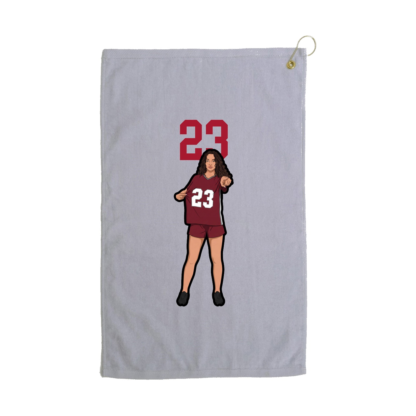 Golf Towel — Number Top in Grey