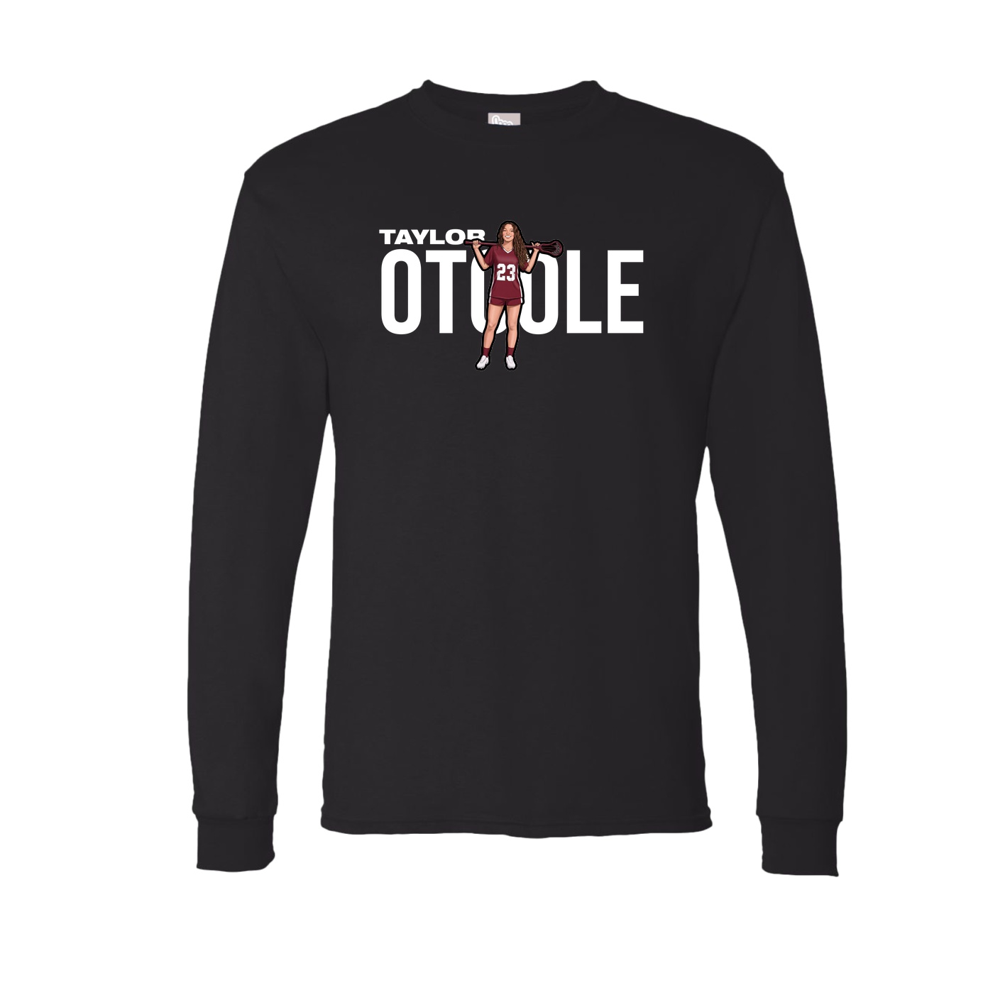 Long Sleeve Tee — Player Name in Black