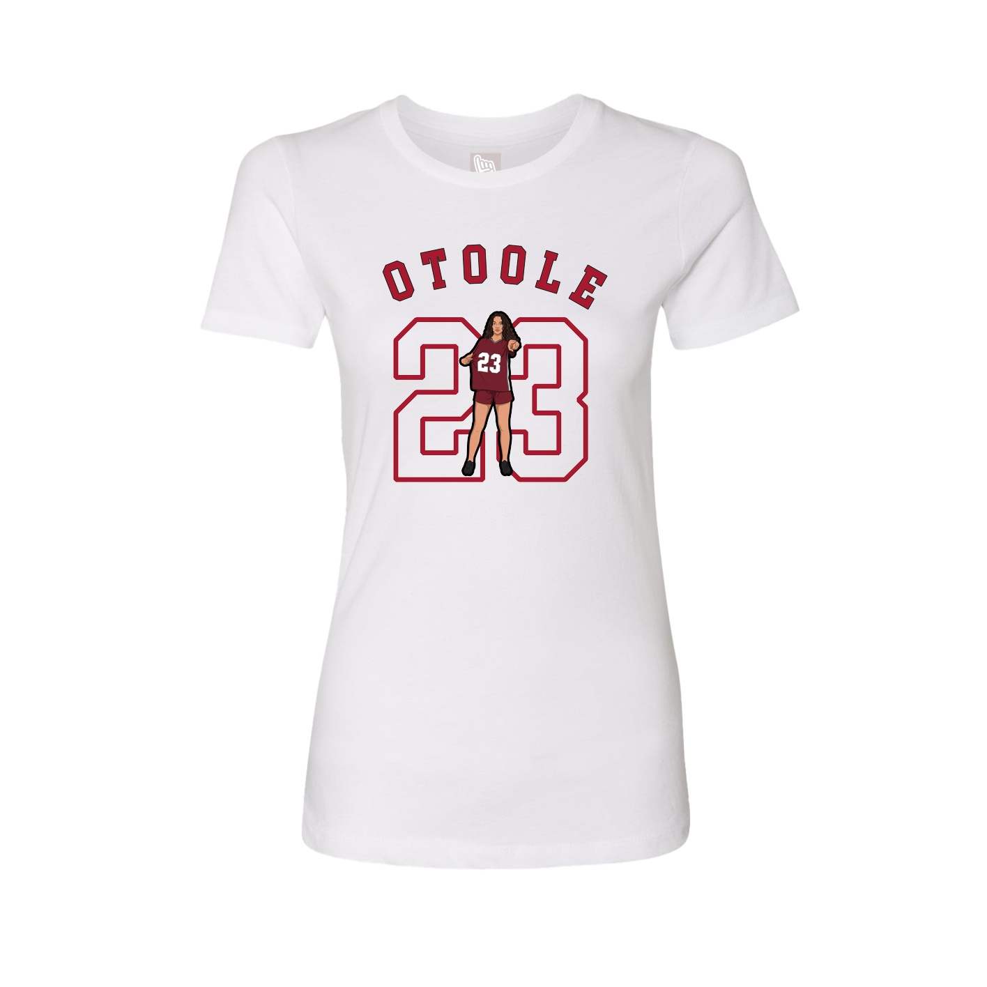 Fitted Women's Tee — Shirsey Arch in White