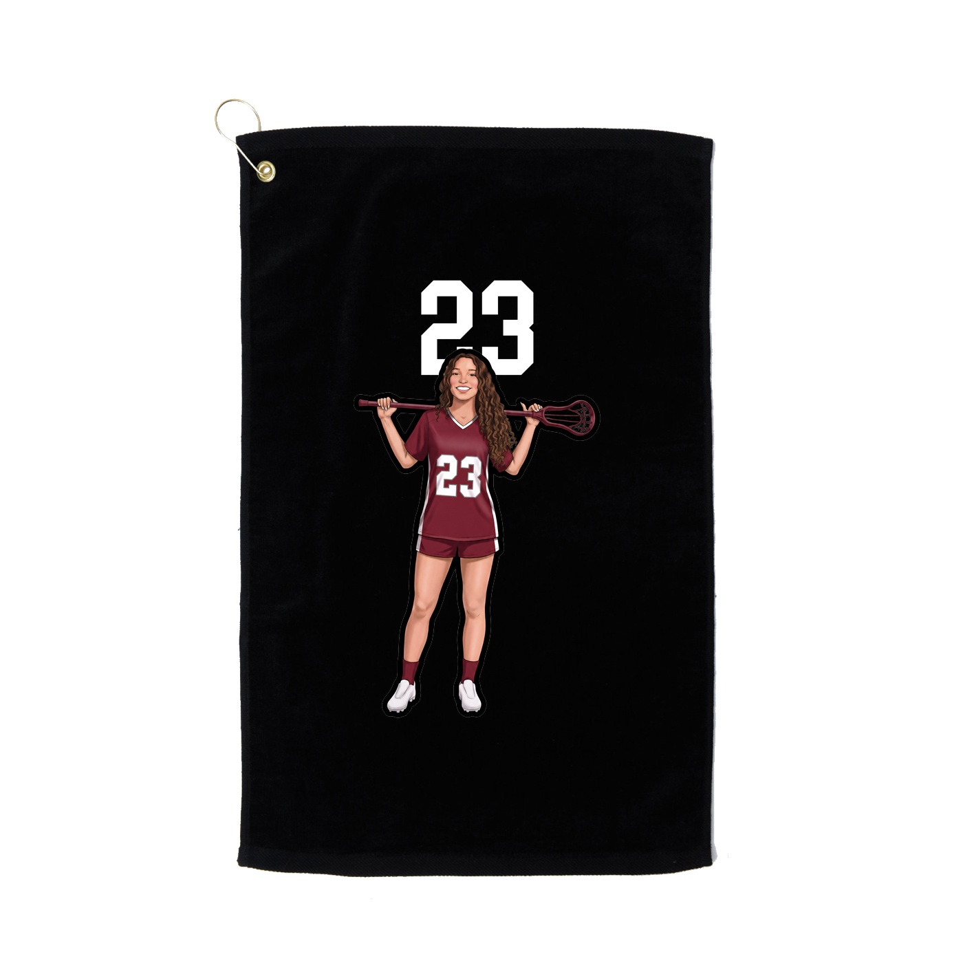 Golf Towel — Number Top in Black