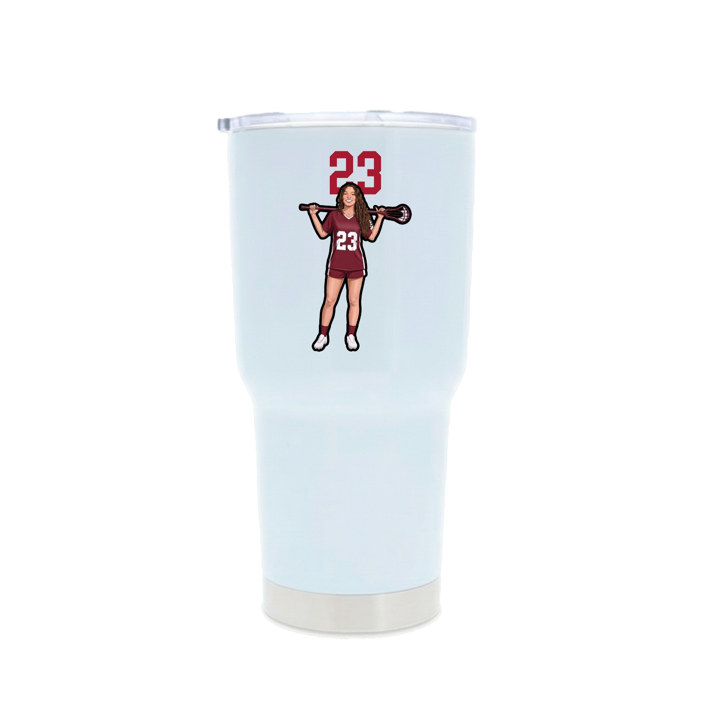 30oz Stainless Steel Tumbler — Number Top in White