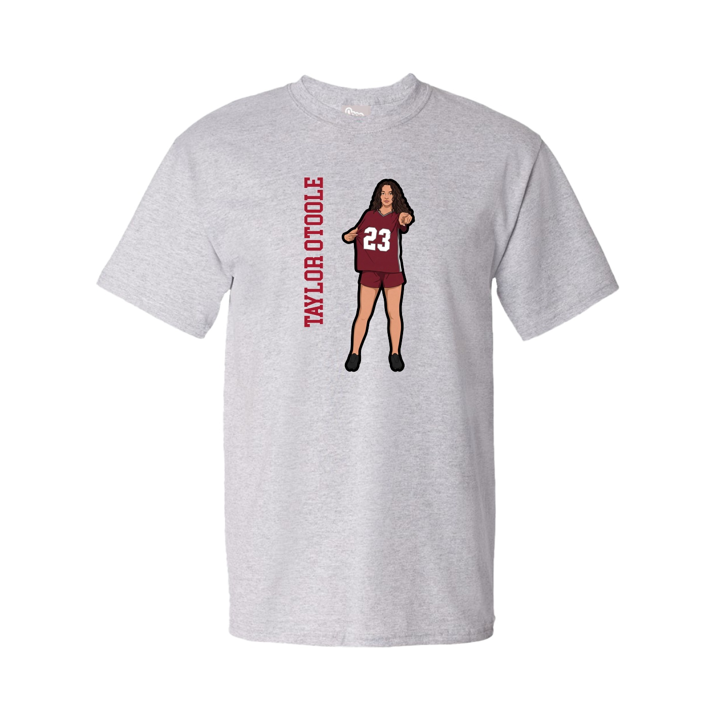 Youth Tee — Name Vertical in Grey