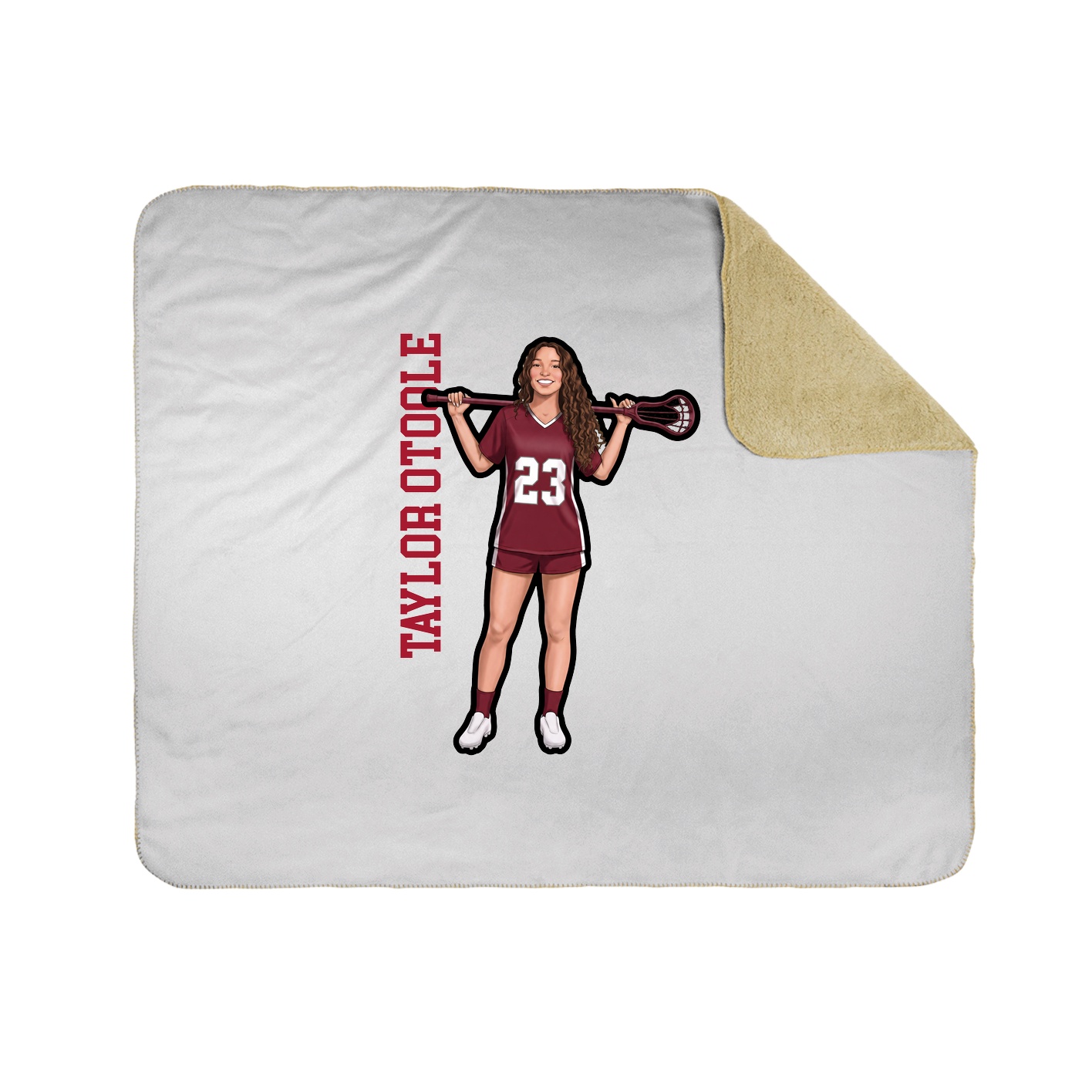Throw Blanket — Name Vertical in White