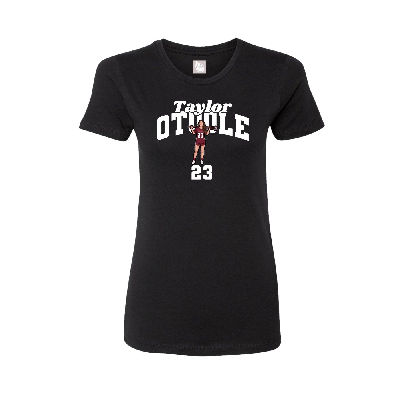 Fitted Women's Tee — Signature Arch in Black