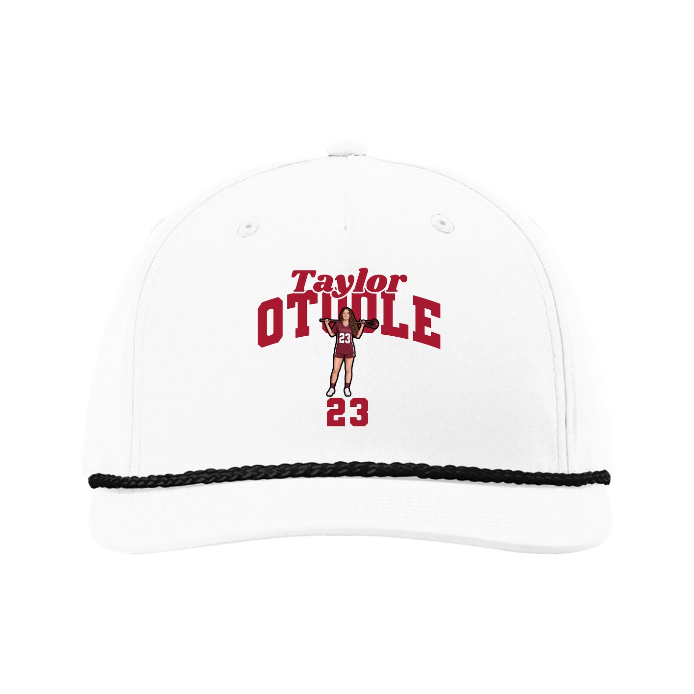 Five-Panel Classic Rope Cap — Signature Arch in White
