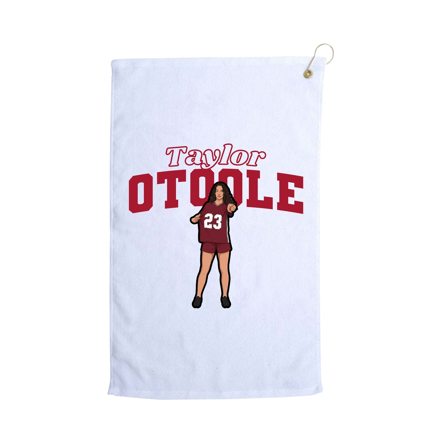 Golf Towel — Name Arch in White
