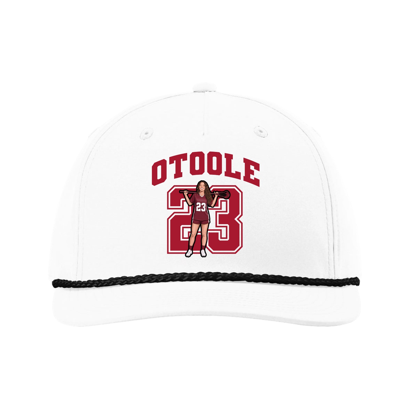 Five-Panel Classic Rope Cap — Number in White