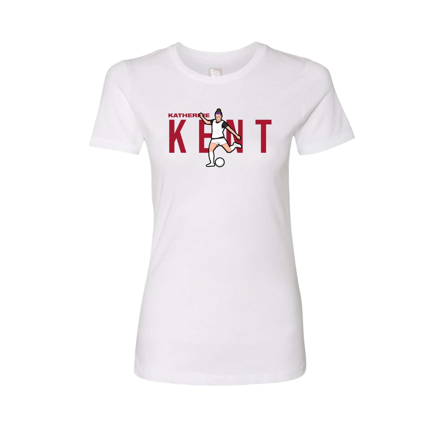 Fitted Women's Tee — Player Name in White
