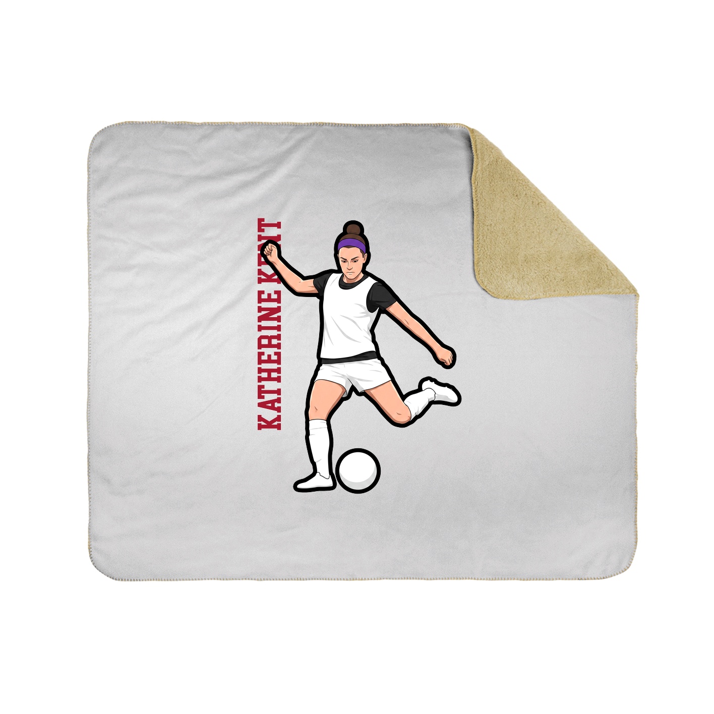 Throw Blanket — Name Vertical in White