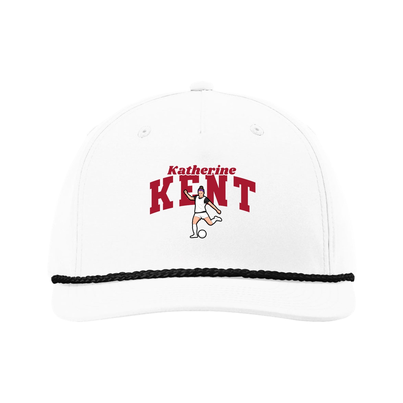 Five-Panel Classic Rope Cap — Signature Arch in White