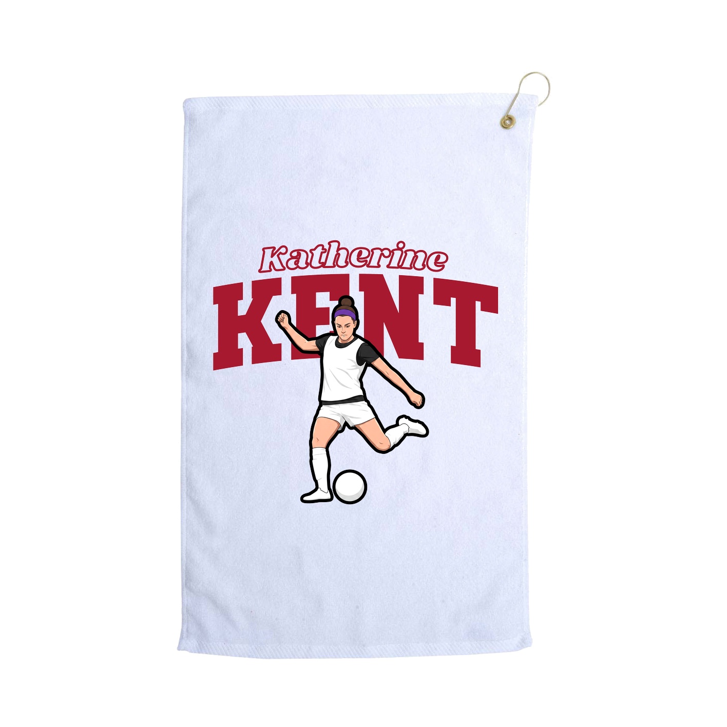 Golf Towel — Name Arch in White