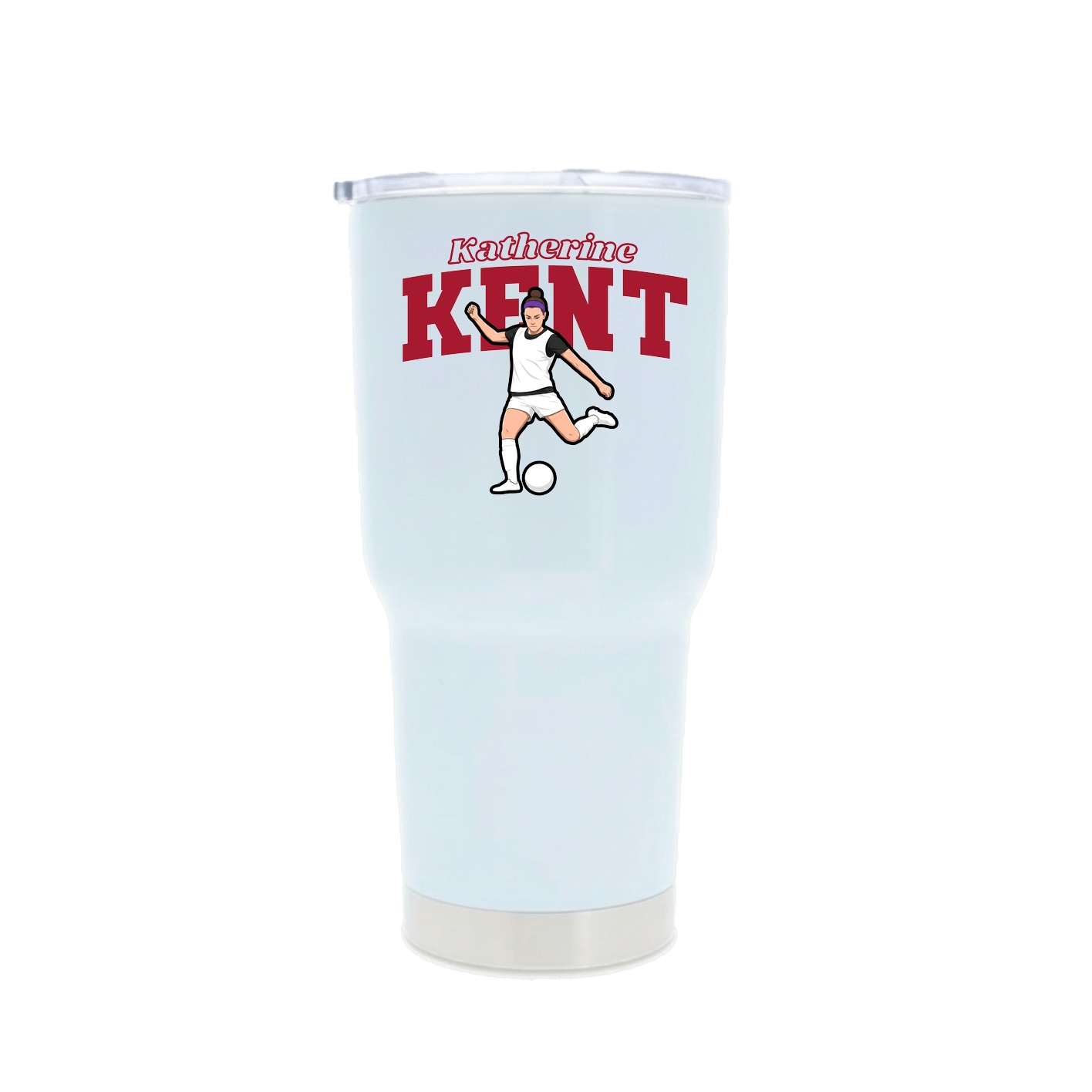 30oz Stainless Steel Tumbler — Name Arch in White