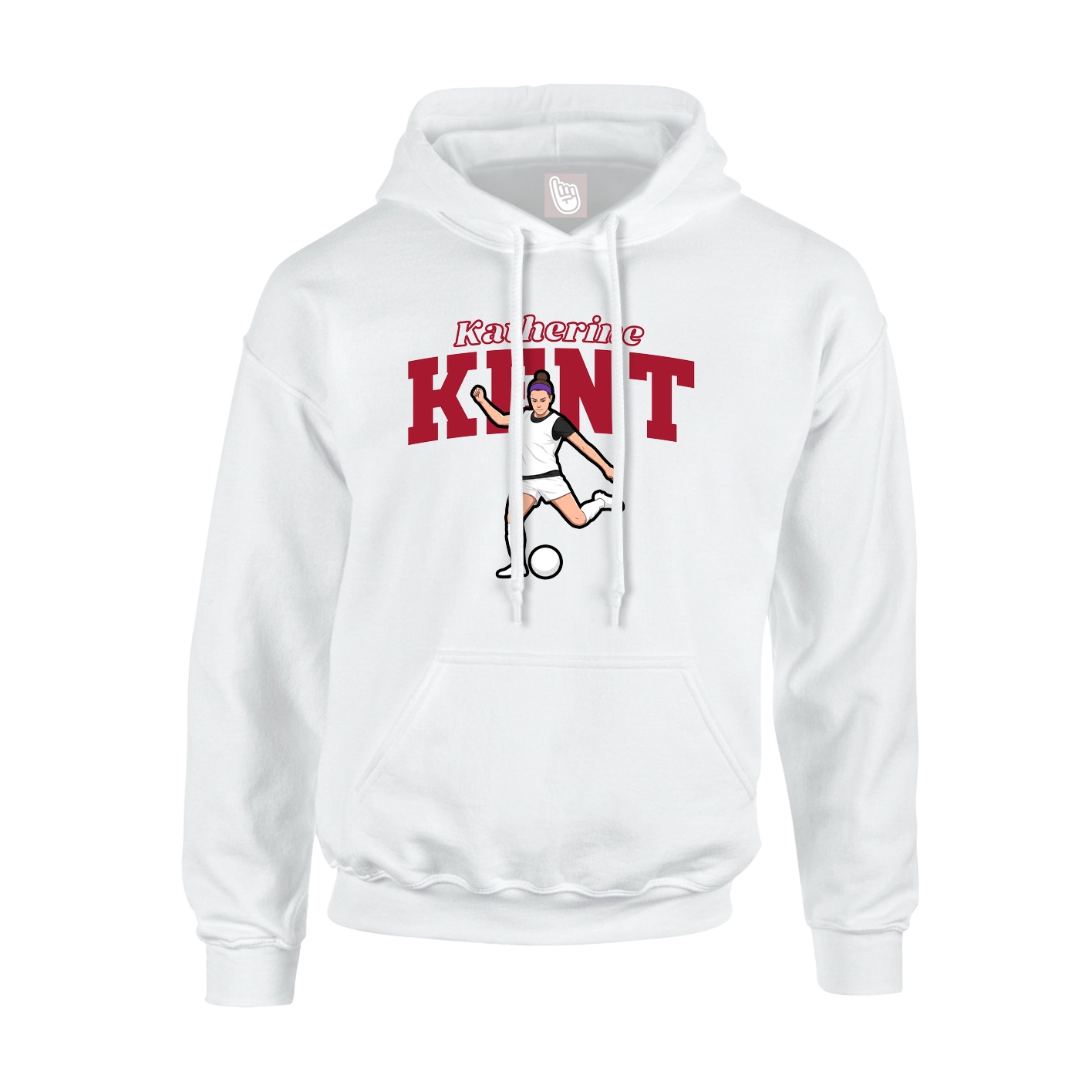 Youth Hoodie — Name Arch in White