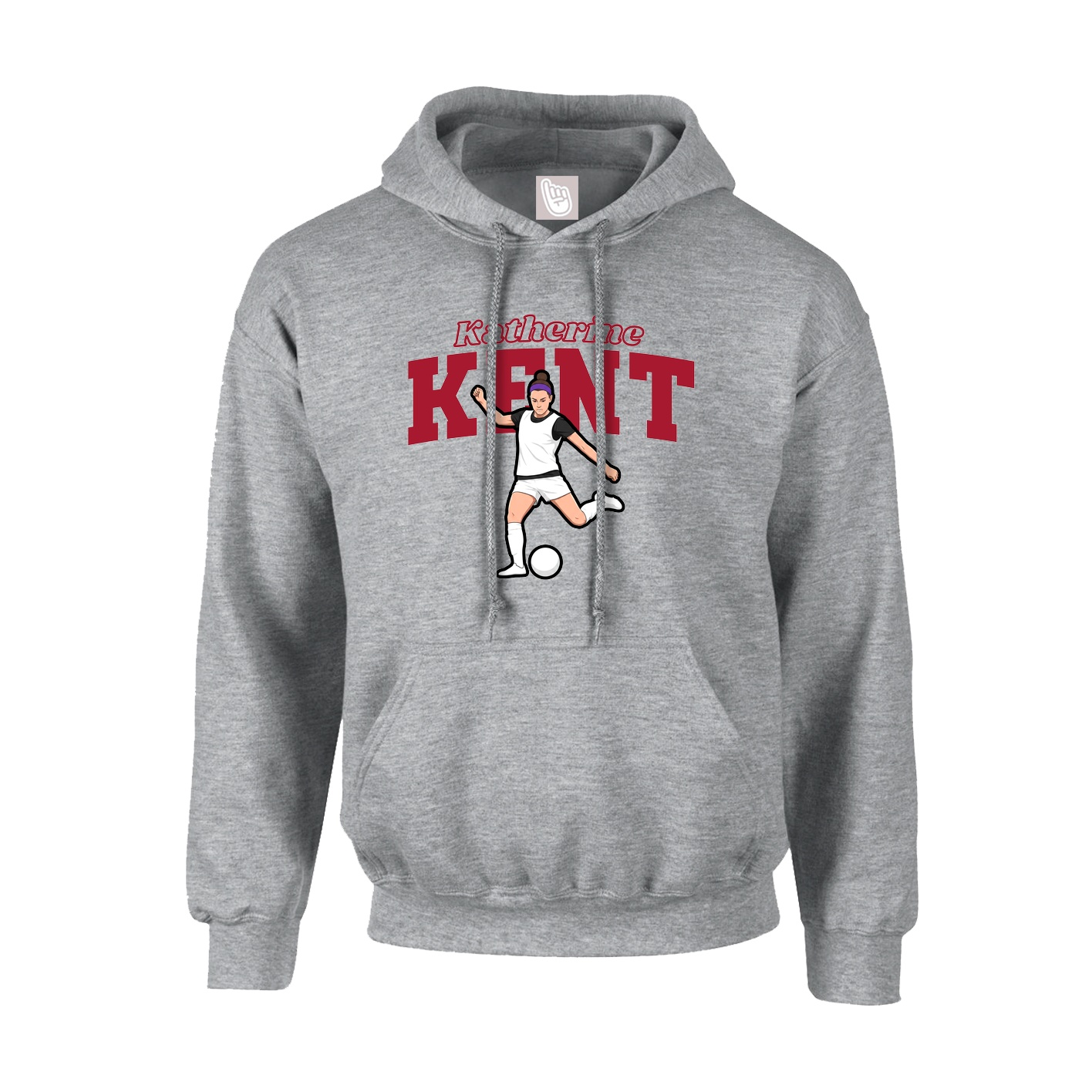 Youth Hoodie — Name Arch in Grey