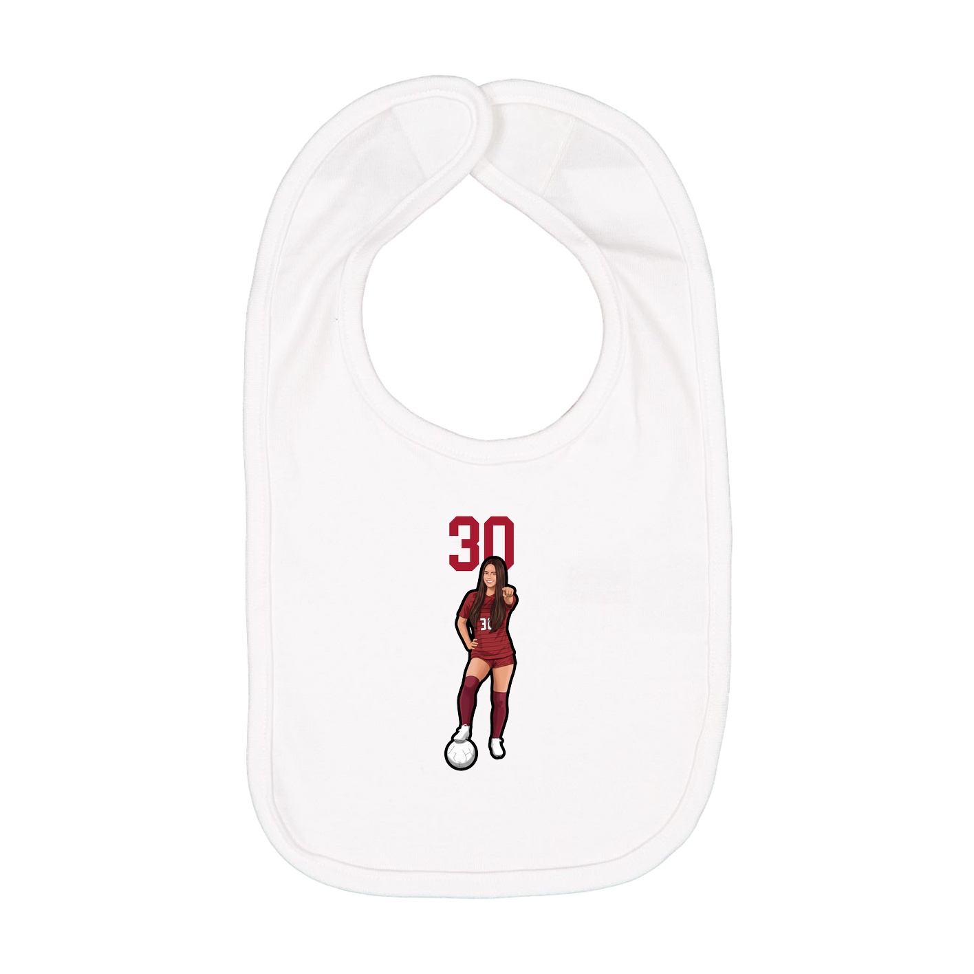 Infant Bib — Number Top in White